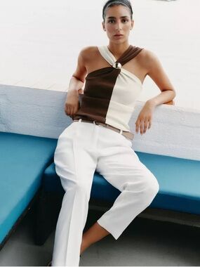 Women’s Zara HALTER TOP WITH HARDWARE DETAIL